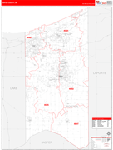 Porter County Wall Map Red Line Style