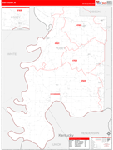 Posey County Wall Map Red Line Style