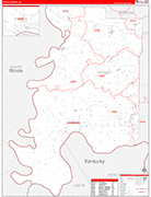 Posey Wall Map Red Line Style