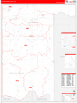 Pottawatomie County Wall Map Red Line Style