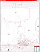 Potter County Wall Map Red Line Style