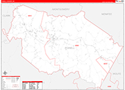 Powell County Wall Map Red Line Style