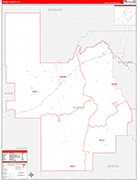 Power Wall Map Red Line Style