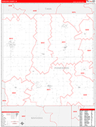 Poweshiek County Wall Map Red Line Style