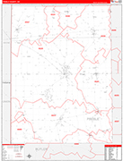 Preble County Wall Map Red Line Style