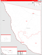 Presidio County Wall Map Red Line Style