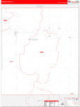 Prowers County Wall Map Red Line Style