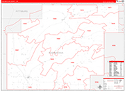 Pushmataha County Wall Map Red Line Style