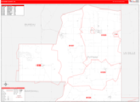 Putnam County Wall Map Red Line Style