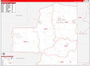Putnam County Wall Map Red Line Style