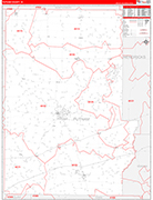 Putnam Wall Map Red Line Style