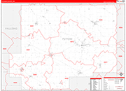 Putnam County Wall Map Red Line Style
