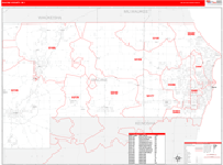 Racine County Wall Map Red Line Style