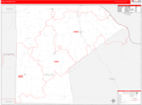 Ralls County Wall Map Red Line Style