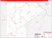 Ralls County Wall Map Red Line Style