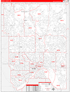 Ramsey County Wall Map Red Line Style