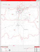 Randall County Wall Map Red Line Style