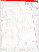 Randolph County Wall Map Red Line Style