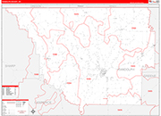 Randolph County Wall Map Red Line Style