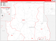 Randolph County Wall Map Red Line Style