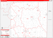 Randolph Wall Map Red Line Style