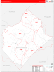 Rappahannock County Wall Map Red Line Style