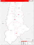 Ravalli County Wall Map Red Line Style