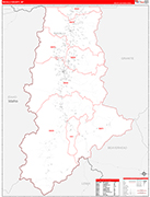 Ravalli County Wall Map Red Line Style
