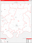 Ray County Wall Map Red Line Style