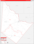 Reeves County Wall Map Red Line Style