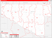 Renville County Wall Map Red Line Style