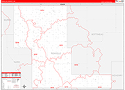 Renville Wall Map Red Line Style
