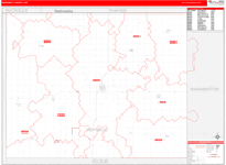 Republic County Wall Map Red Line Style
