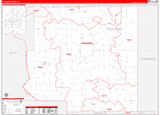 Richland County Wall Map Red Line Style