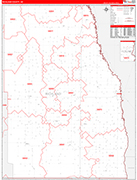 Richland Wall Map Red Line Style