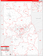 Richland County Wall Map Red Line Style