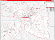 Richland County Wall Map Red Line Style