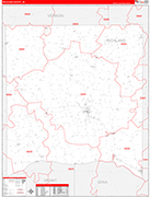 Richland County Wall Map Red Line Style