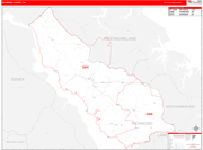 Richmond County Wall Map Red Line Style