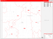 Ringgold Wall Map Red Line Style
