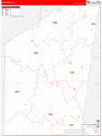 Ripley County Wall Map Red Line Style
