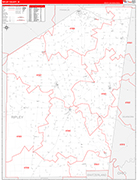 Ripley Wall Map Red Line Style