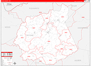 Ritchie County Wall Map Red Line Style