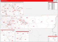 Riverside County Wall Map Red Line Style