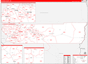 Riverside County Wall Map Red Line Style