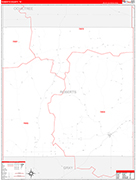 Roberts County Wall Map Red Line Style