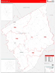 Robertson County Wall Map Red Line Style