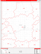 Rock County Wall Map Red Line Style