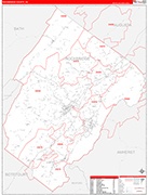 Rockbridge County Wall Map Red Line Style