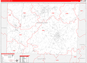 Rockingham County Wall Map Red Line Style